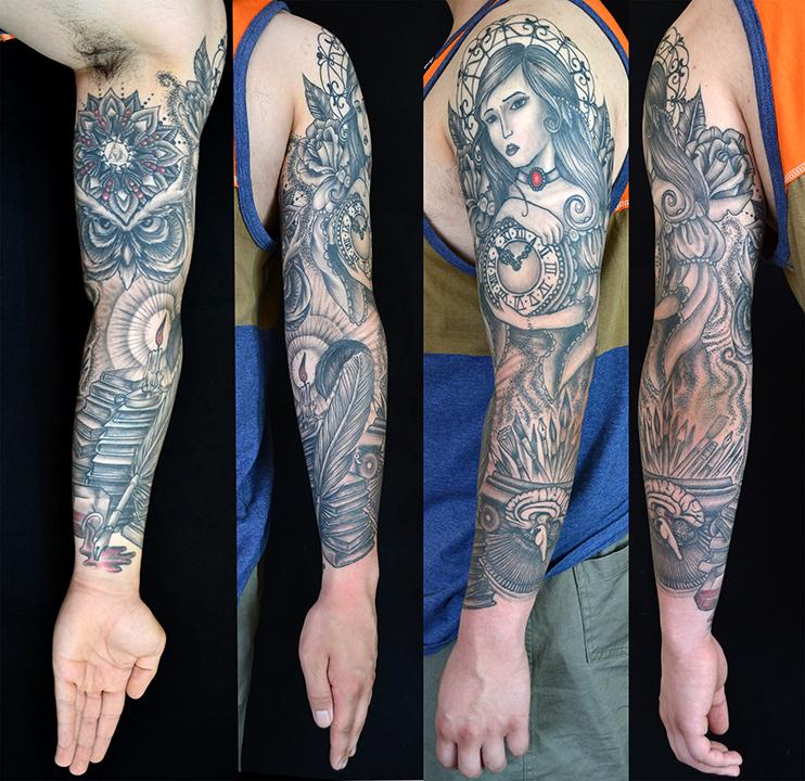 Eds Black and Grey Sleeve by Jeff Johnson TattooNOW